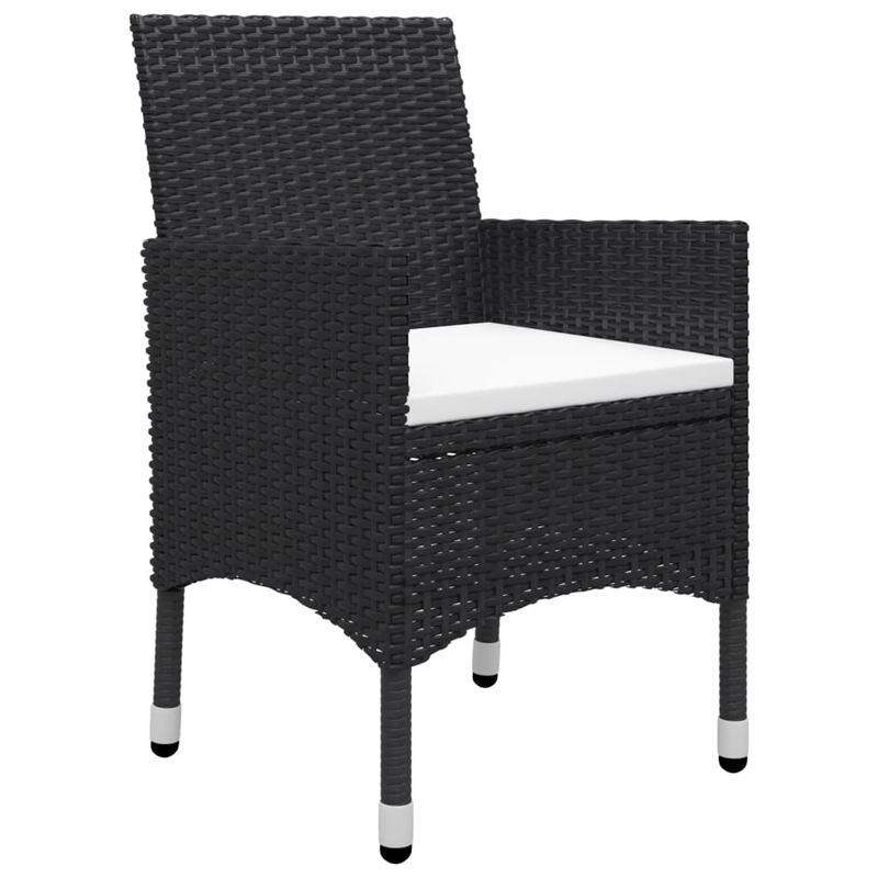 vidaXL Garden Dining Set in Black/Cream White