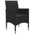 vidaXL Garden Dining Set in Black/Cream White
