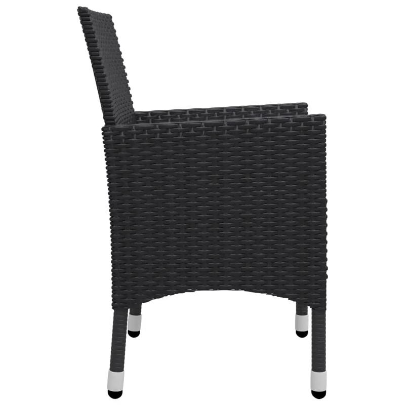 vidaXL Garden Dining Set in Black/Cream White