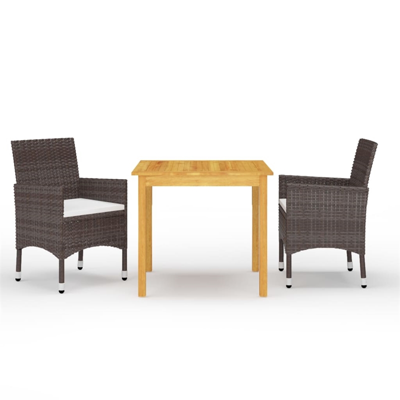 vidaXL Garden Dining Set in Brown/Cream White