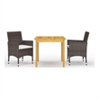 vidaXL Garden Dining Set in Brown/Cream White