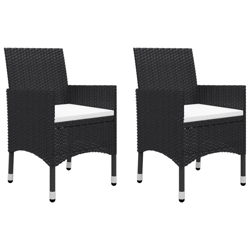 vidaXL Garden Dining Set in Black/Cream White