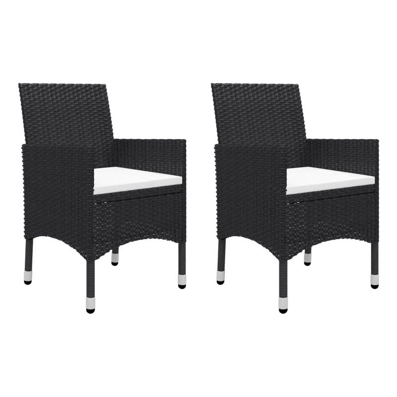 vidaXL Garden Dining Set in Black/Cream White