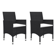 vidaXL Garden Dining Set in Black/Cream White