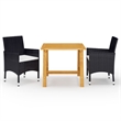 vidaXL Garden Dining Set in Black/Cream White