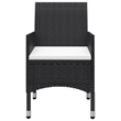 vidaXL Garden Dining Set in Black/Cream White