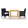 vidaXL Garden Dining Set in Black/Cream White