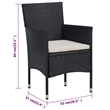 vidaXL Garden Dining Set in Brown/Cream White