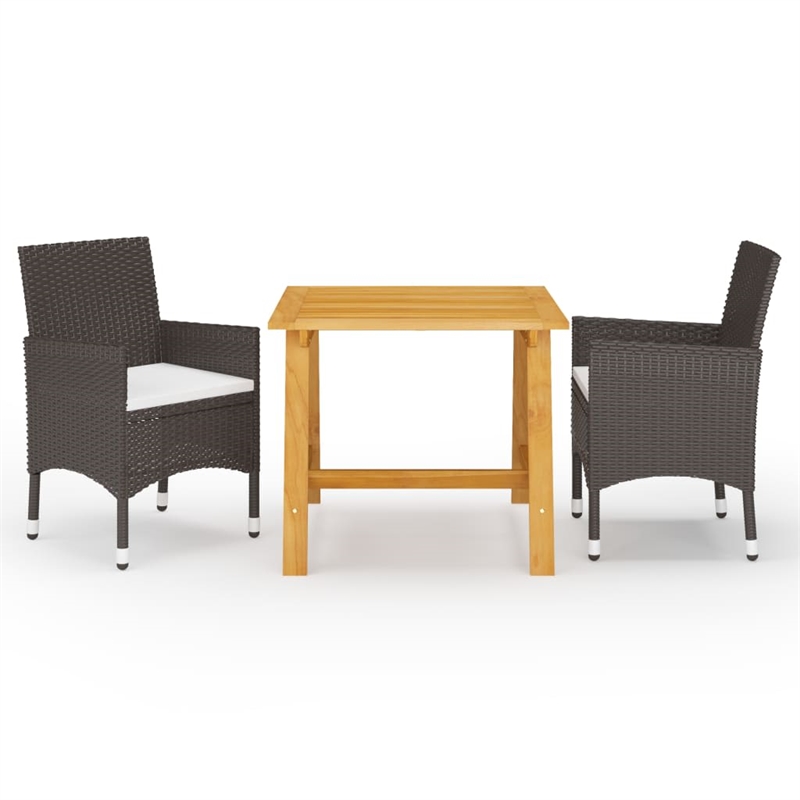 vidaXL Garden Dining Set in Brown/Cream White