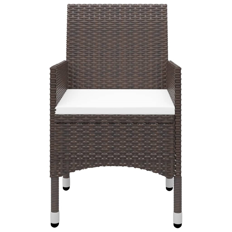 vidaXL Garden Dining Set in Brown/Cream White