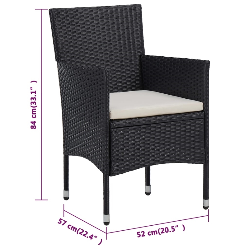 vidaXL Garden Dining Set in Brown/Cream White