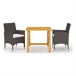 vidaXL Garden Dining Set in Brown/Cream White