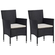 vidaXL Garden Dining Set in Black/Cream White