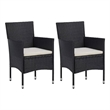 vidaXL Garden Dining Set in Black/Cream White