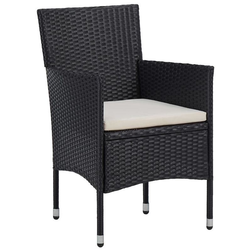 vidaXL Garden Dining Set in Black/Cream White