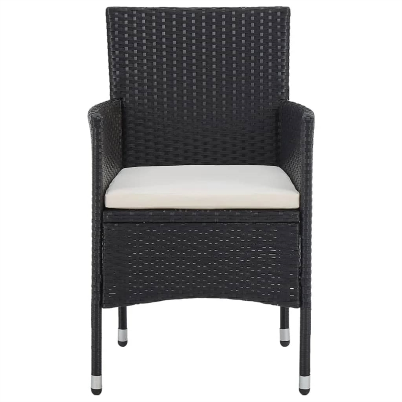 vidaXL Garden Dining Set in Black/Cream White