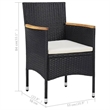 vidaXL Garden Dining Set in Black/Cream White