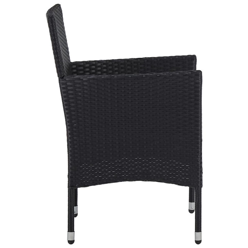 vidaXL Garden Dining Set in Black/Cream White