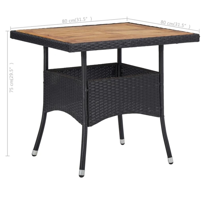vidaXL Garden Dining Set in Black/Cream White