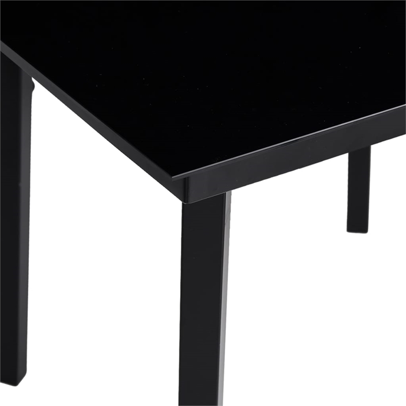 vidaXL Powder-Coated Steel Garden Dining Set in Black
