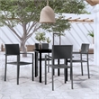 vidaXL Powder-Coated Steel Garden Dining Set in Black