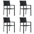 vidaXL Powder-Coated Steel Garden Dining Set in Black