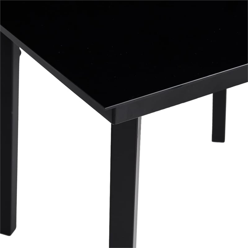vidaXL Powder-Coated Steel Garden Dining Set in Black