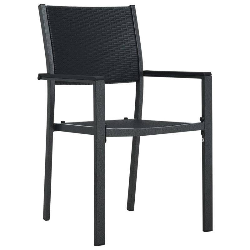 vidaXL Powder-Coated Steel Garden Dining Set in Black