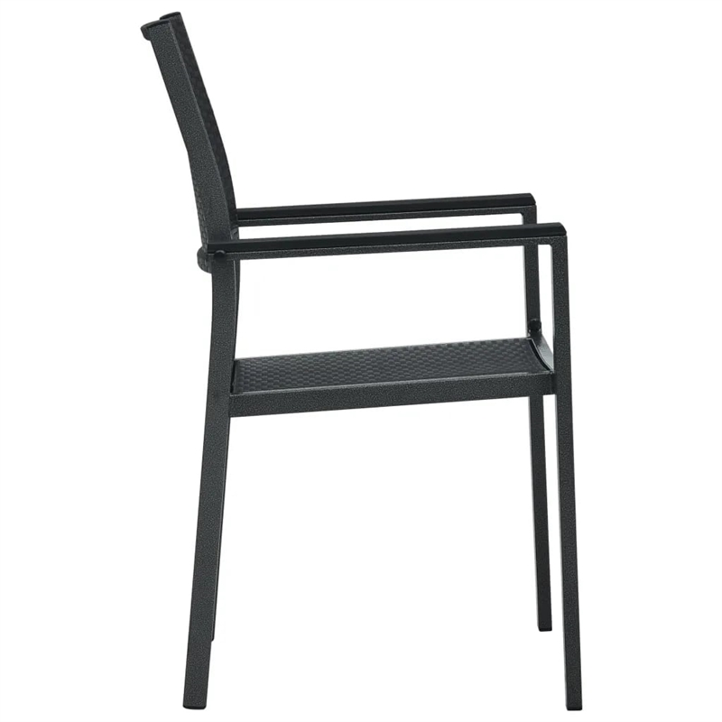 vidaXL Powder-Coated Steel Garden Dining Set in Black