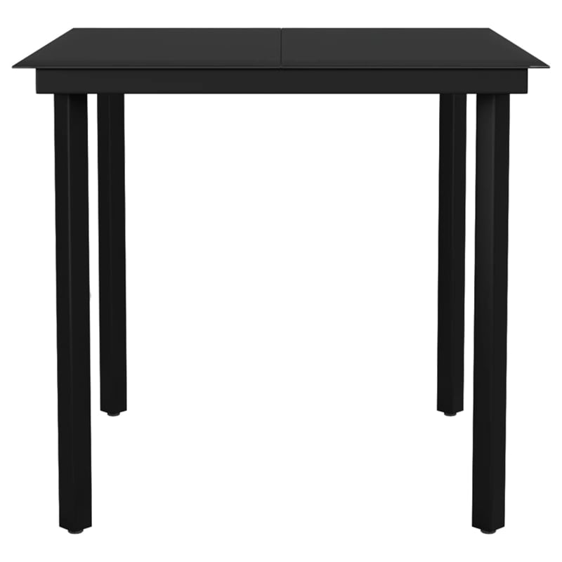 vidaXL Powder-Coated Steel Garden Dining Set in Black
