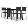 vidaXL Powder-Coated Steel Garden Dining Set in Black
