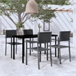 vidaXL Powder-Coated Steel Garden Dining Set in Black