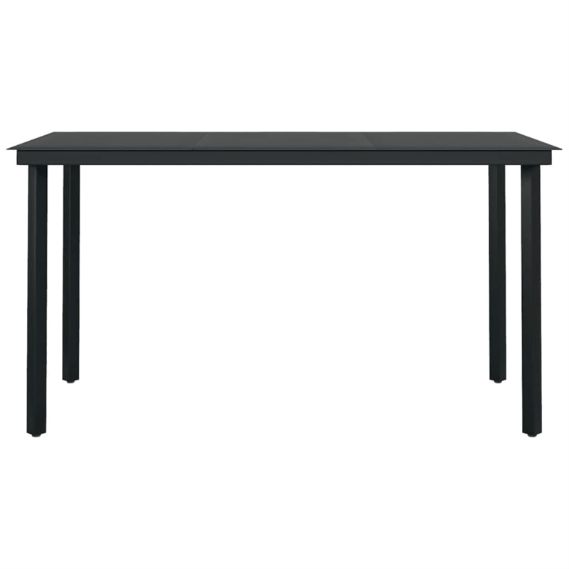 vidaXL Powder-Coated Steel Garden Dining Set in Black