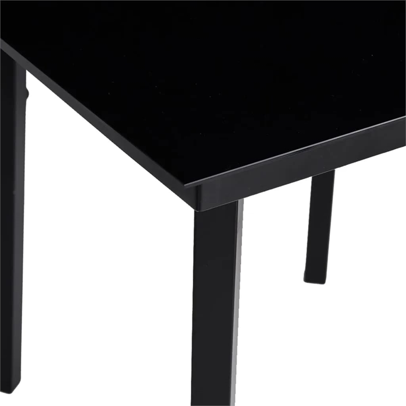 vidaXL Powder-Coated Steel Garden Dining Set in Black