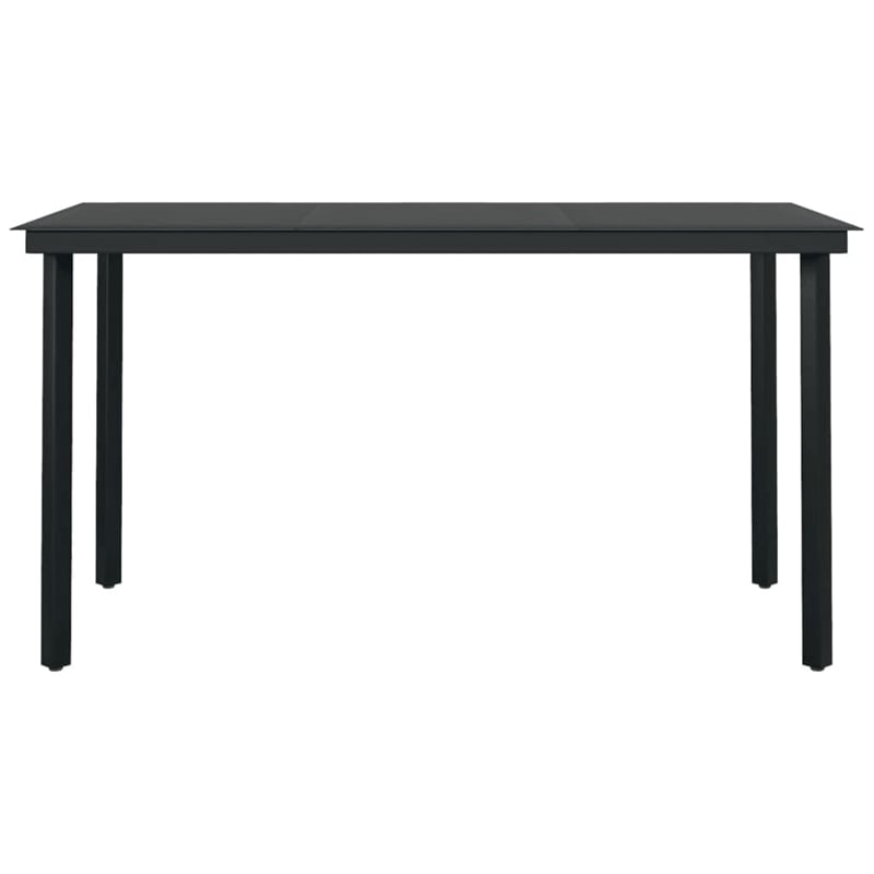 vidaXL Powder-Coated Steel Garden Dining Set in Black