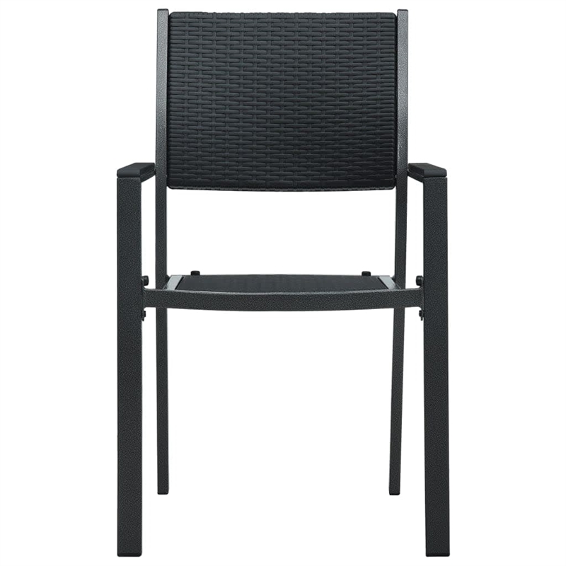 vidaXL Powder-Coated Steel Garden Dining Set in Black