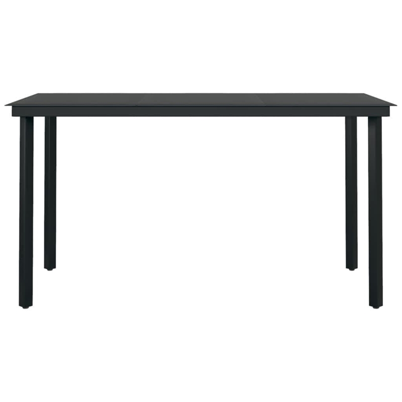 vidaXL Powder-Coated Steel Garden Dining Set in Black