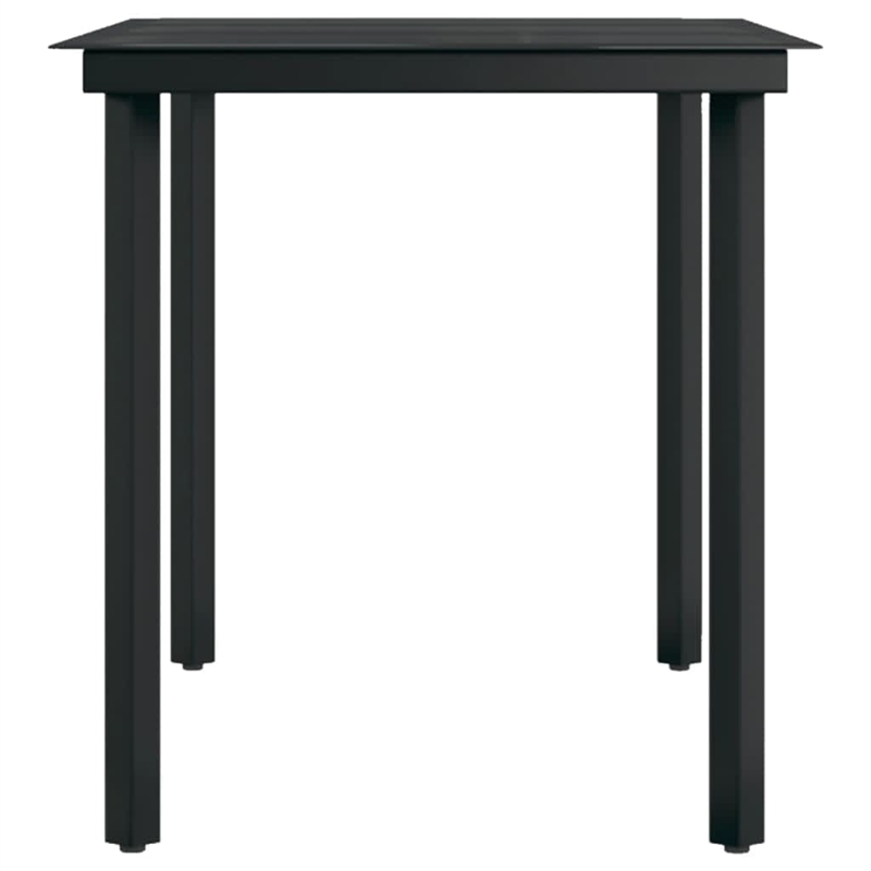 vidaXL Powder-Coated Steel Garden Dining Set in Black