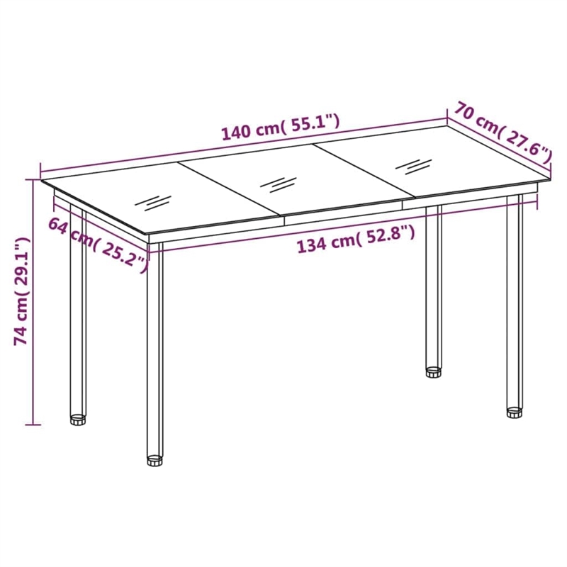 vidaXL Powder-Coated Steel Garden Dining Set in Black