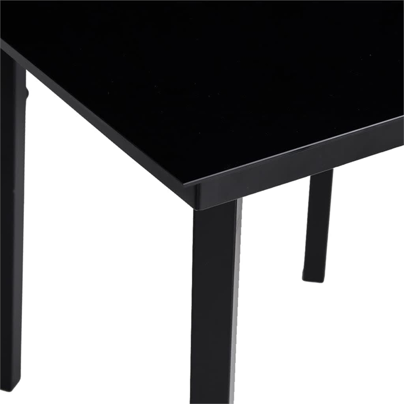 vidaXL Powder-Coated Steel Garden Dining Set in Black