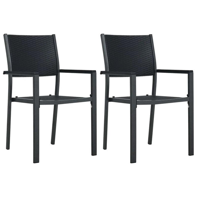 vidaXL Powder-Coated Steel Garden Dining Set in Black