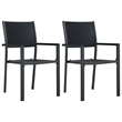 vidaXL Powder-Coated Steel Garden Dining Set in Black