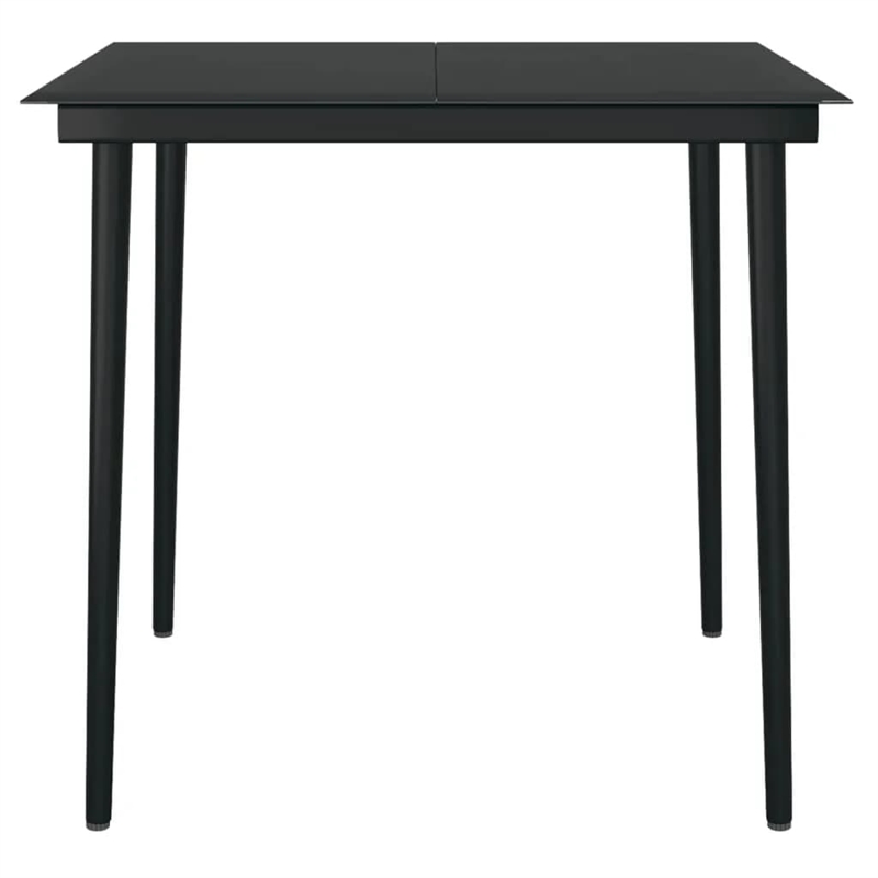 vidaXL Powder-Coated Steel Garden Dining Set in Black