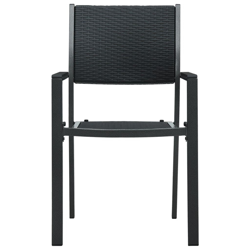 vidaXL Powder-Coated Steel Garden Dining Set in Black