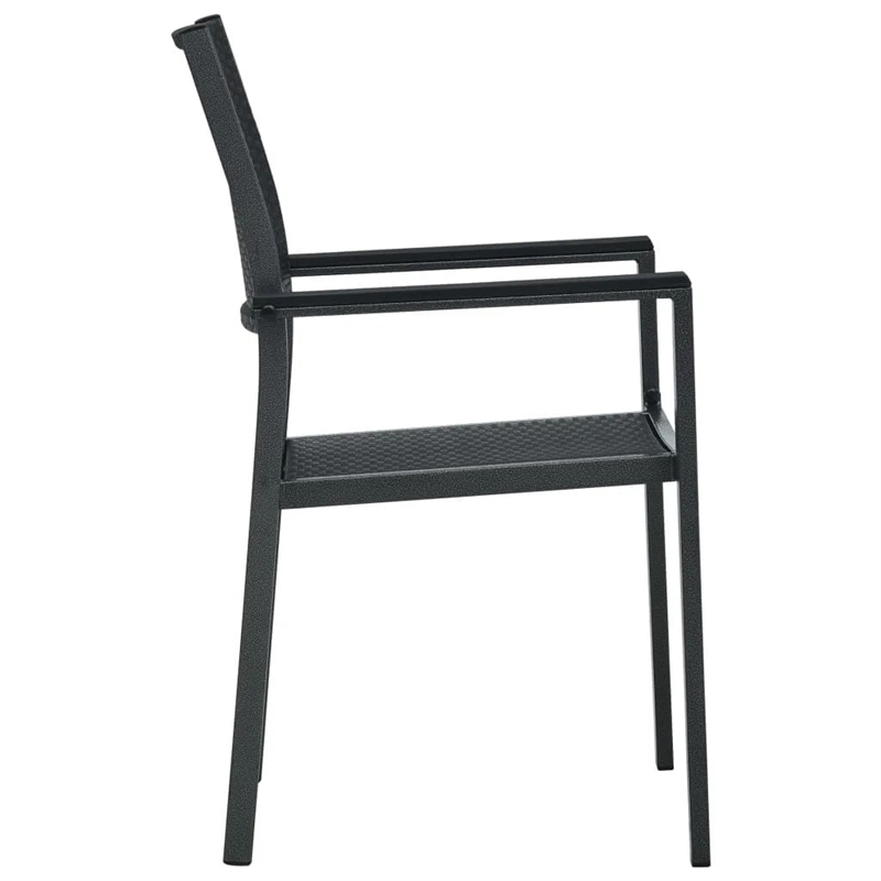 vidaXL Powder-Coated Steel Garden Dining Set in Black