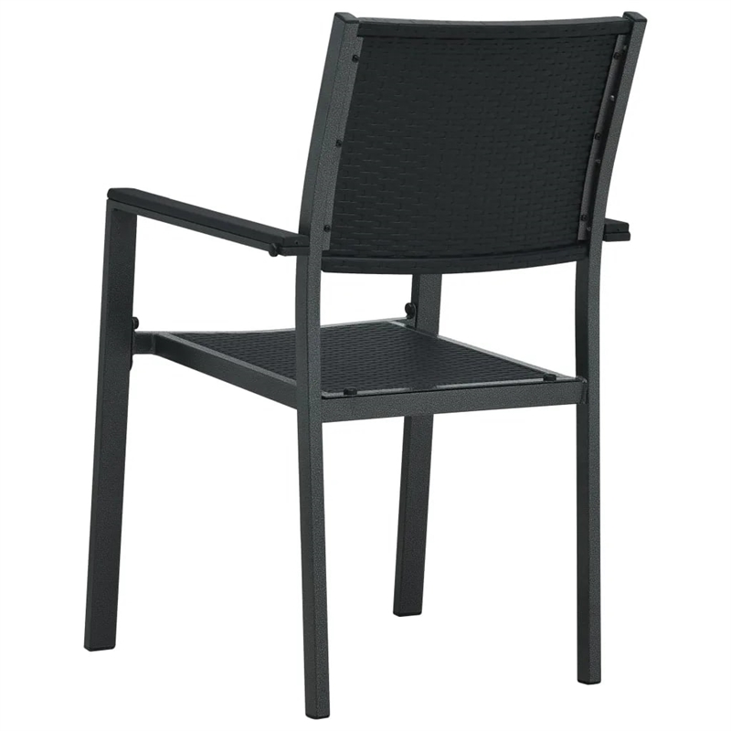 vidaXL Powder-Coated Steel Garden Dining Set in Black