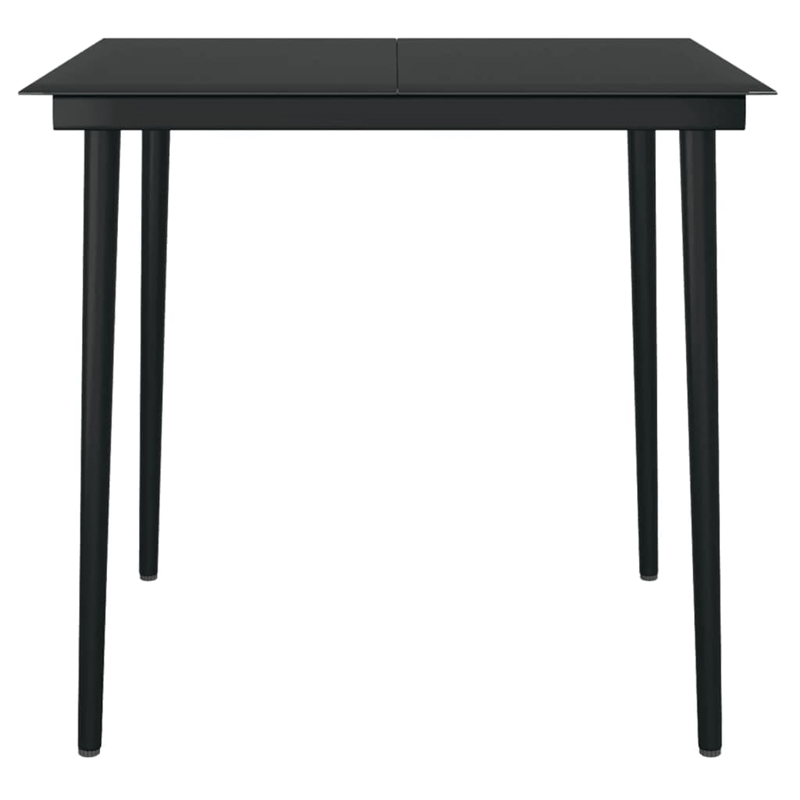 vidaXL 5PC Powder-Coated Steel Garden Dining Set in Black