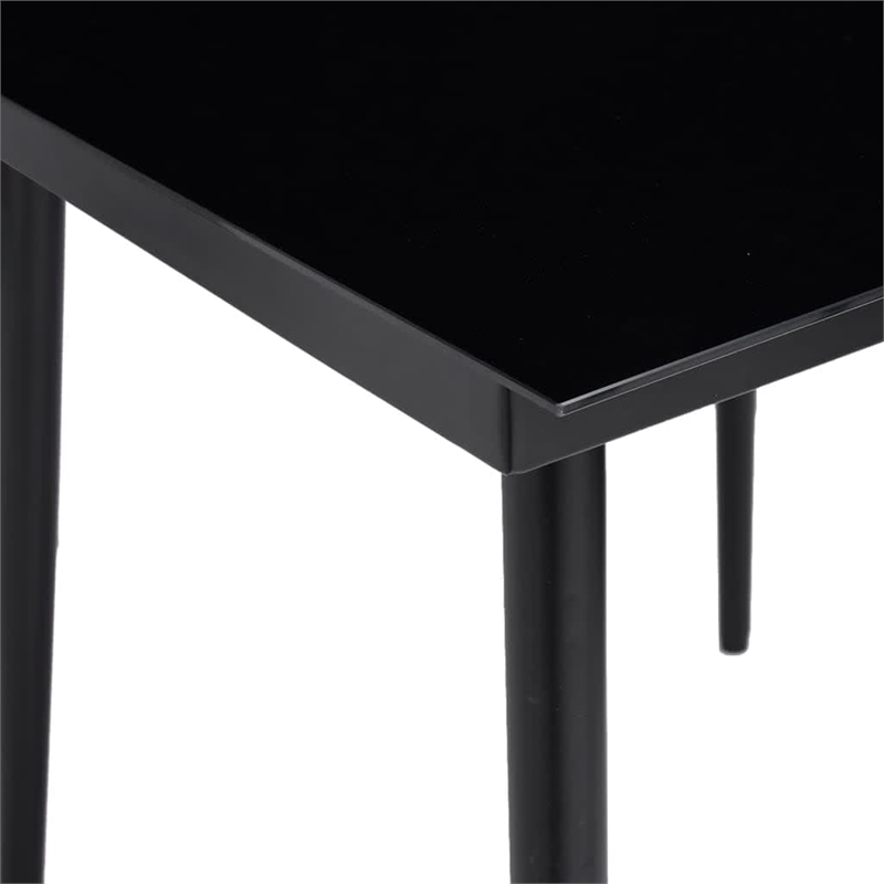 vidaXL 5PC Powder-Coated Steel Garden Dining Set in Black