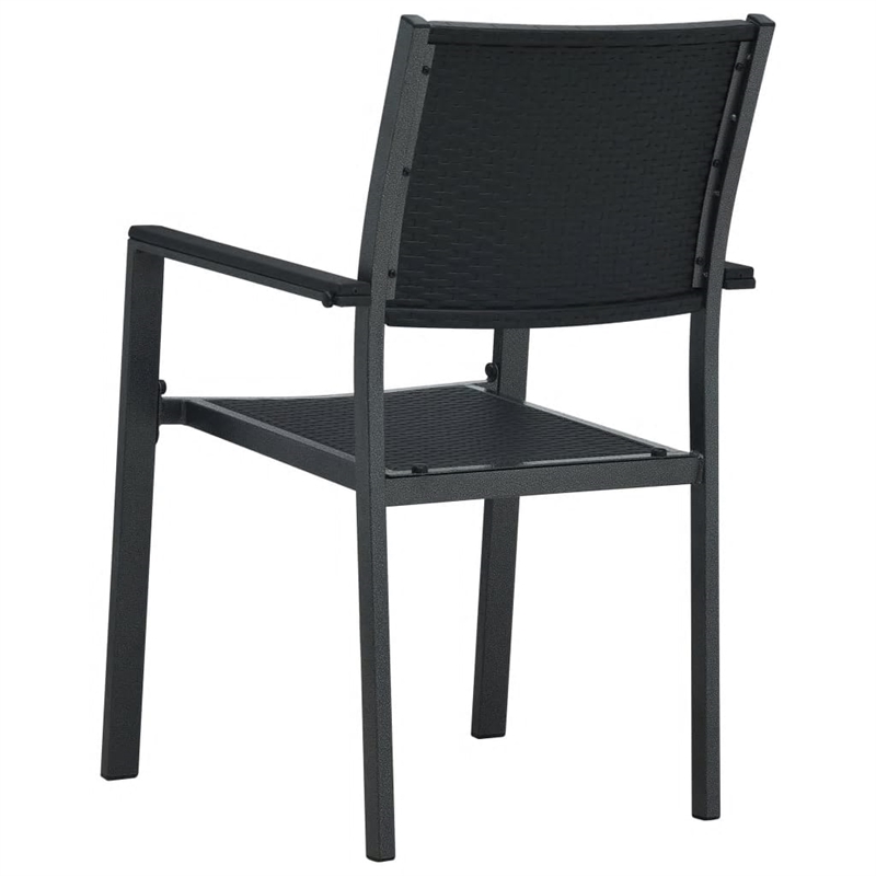 vidaXL 5PC Powder-Coated Steel Garden Dining Set in Black