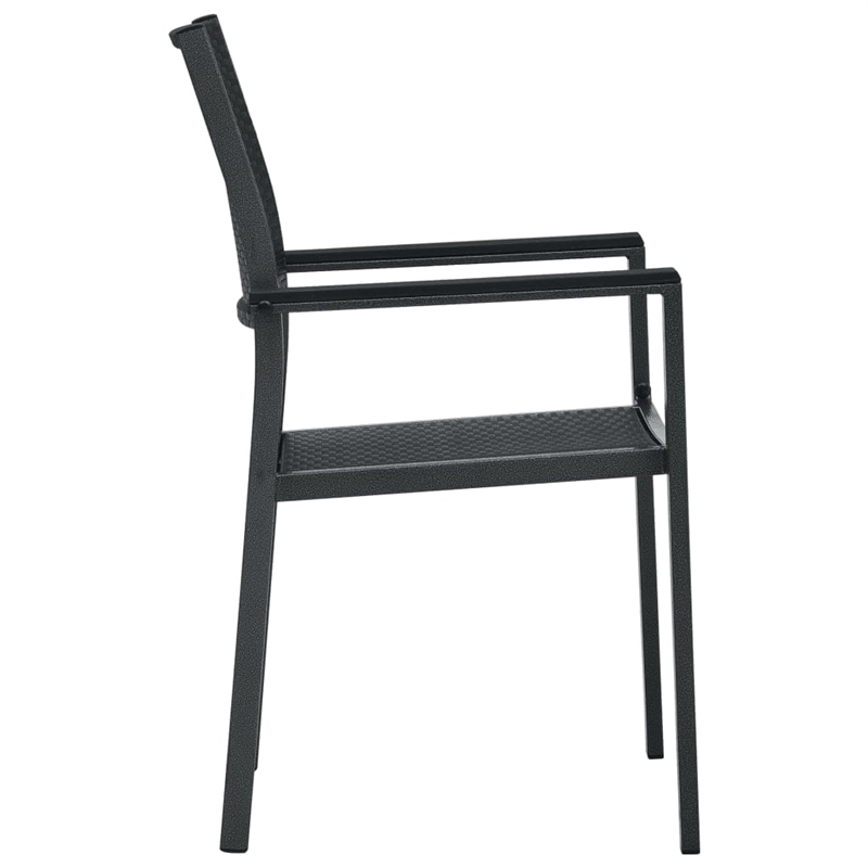 vidaXL 5PC Powder-Coated Steel Garden Dining Set in Black